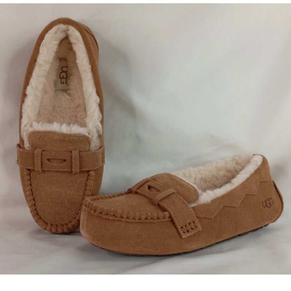 NWOB Ugg Willow Moc-Toe Slippers Women's Size 7 Chestnut (1166891)